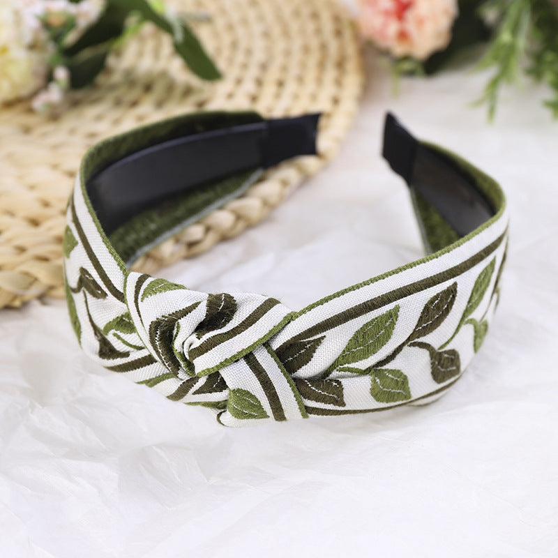 Wholesale Fabric Bohemian Embroidered Flowers Headbands